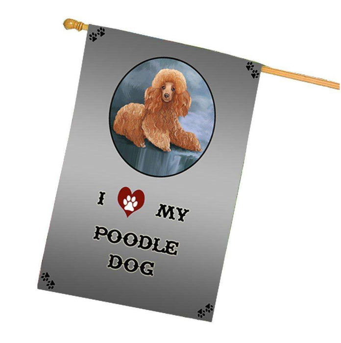 I Love My Poodle Dog House Flag