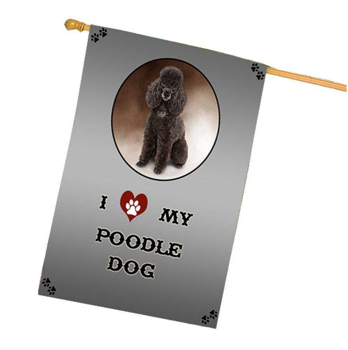 I Love My Poodle Dog House Flag