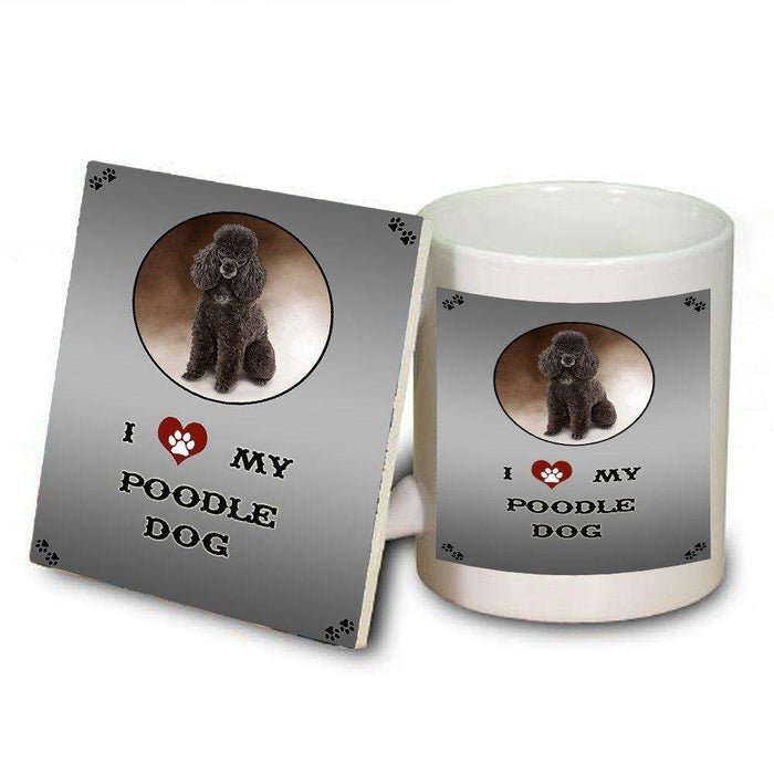 I Love My Poodle Dog Mug and Coaster Set