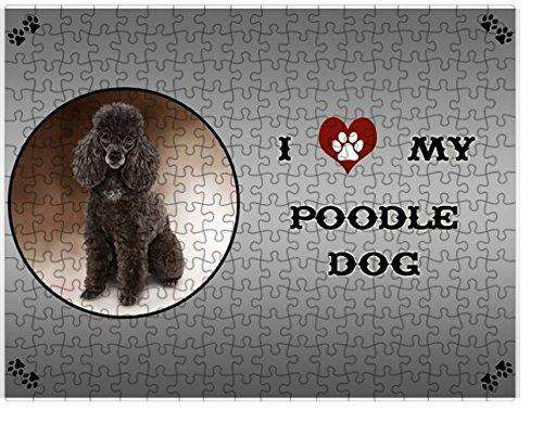 I Love My Poodle Dog Puzzle with Photo Tin