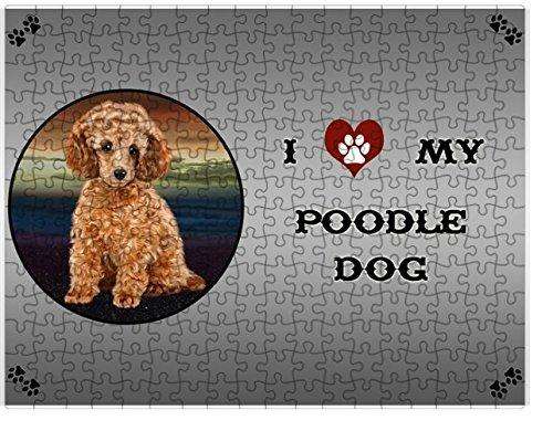 I Love My Poodle Dog Puzzle with Photo Tin