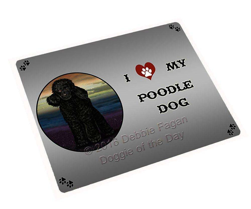 I Love My Poodle Dog Tempered Cutting Board