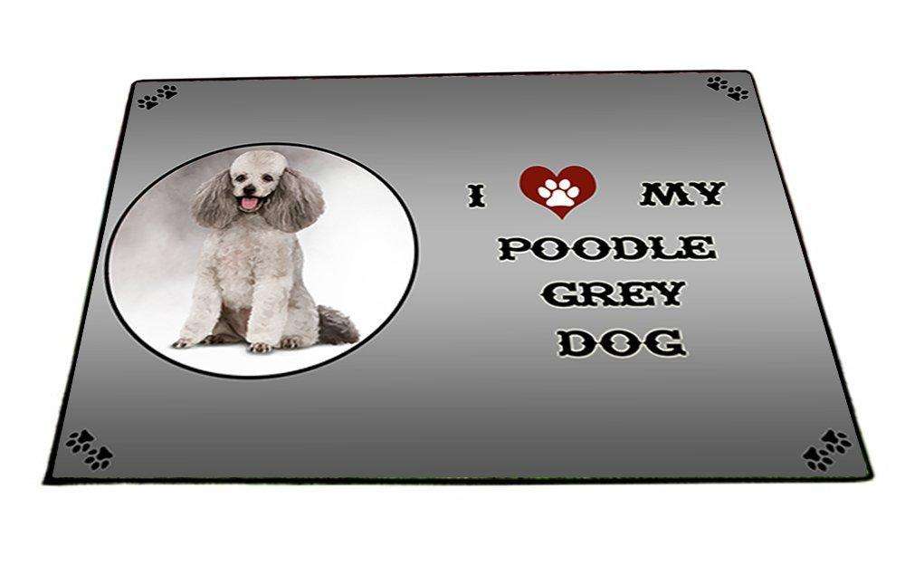 I Love My Poodle Grey Dog Indoor/Outdoor Floormat