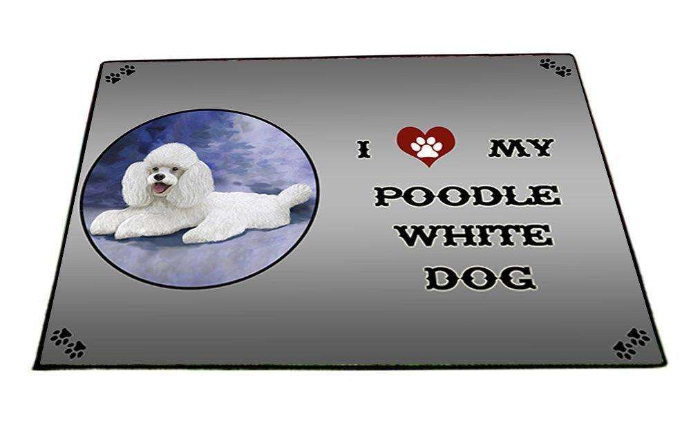 I Love My Poodle White Dog Indoor/Outdoor Floormat