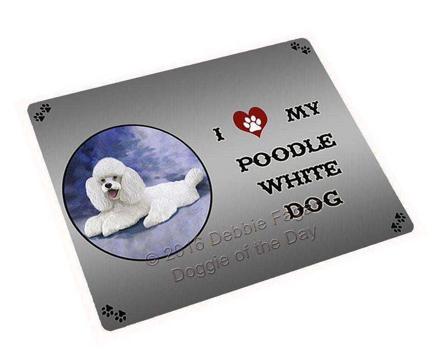 I Love My Poodle White Dog Magnet Mini (3.5" x 2")