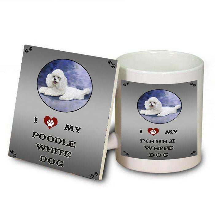 I Love My Poodle White Dog Mug and Coaster Set