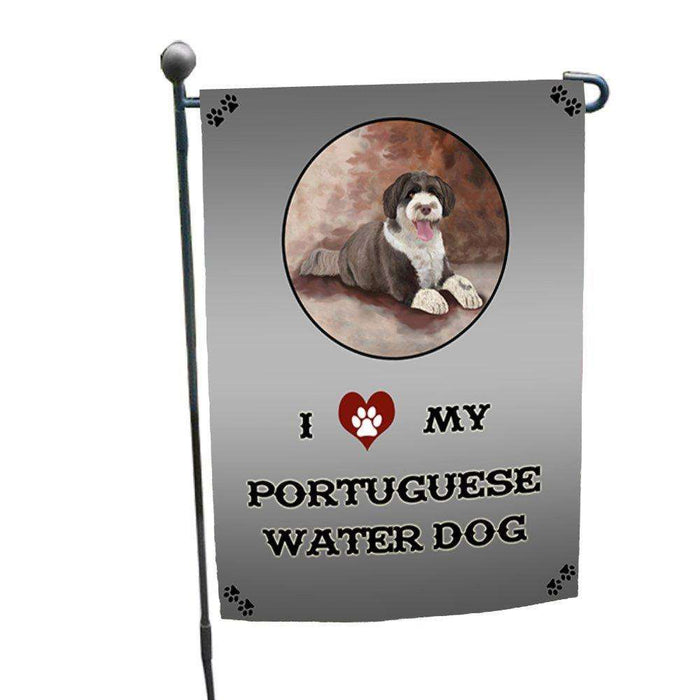 I Love My Portuguese Water Dog Garden Flag