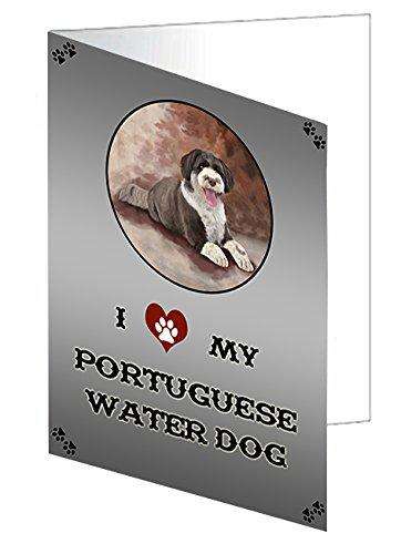I Love My Portuguese Water Dog Handmade Artwork Assorted Pets Greeting Cards and Note Cards with Envelopes for All Occasions and Holiday Seasons