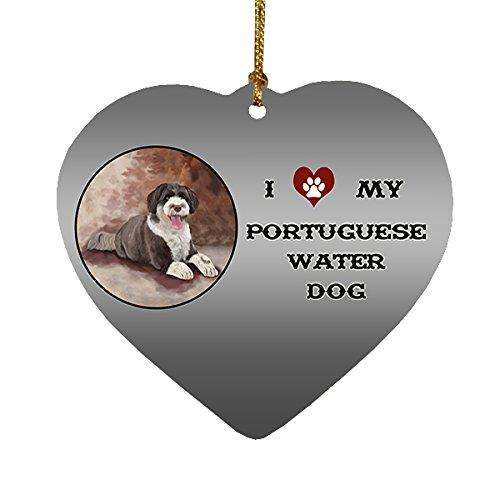 I Love My Portuguese Water Dog Heart Christmas Ornament