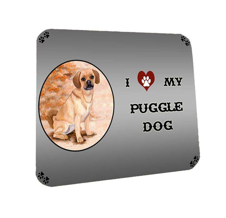 I Love My Puggle Dog Coasters Set of 4