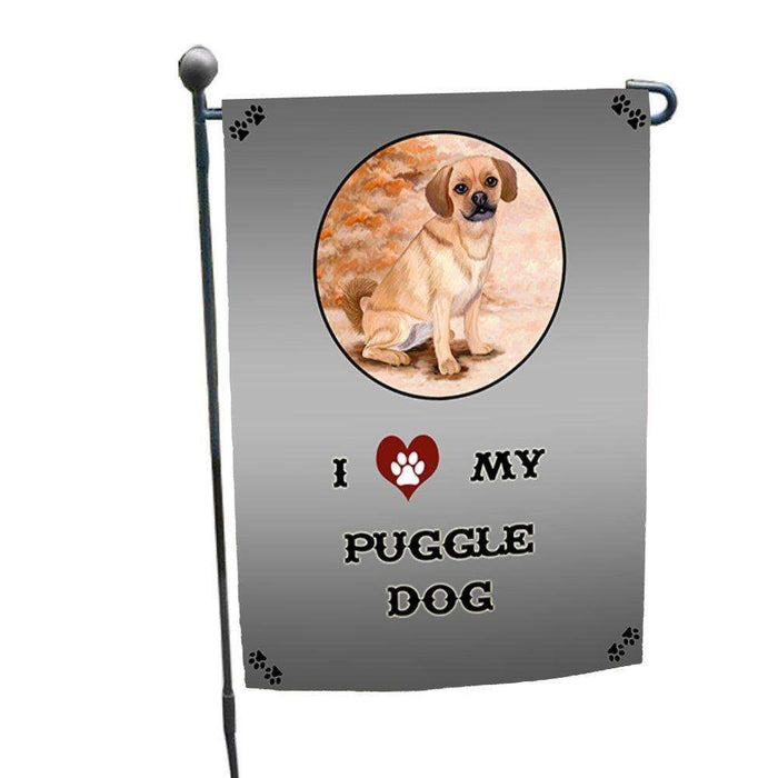 I Love My Puggle Dog Garden Flag