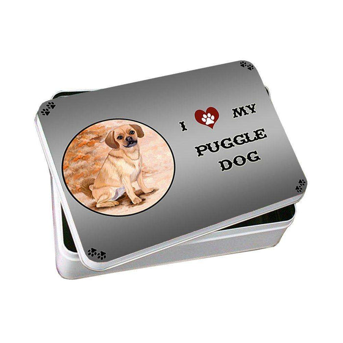I Love My Puggle Dog Photo Storage Tin