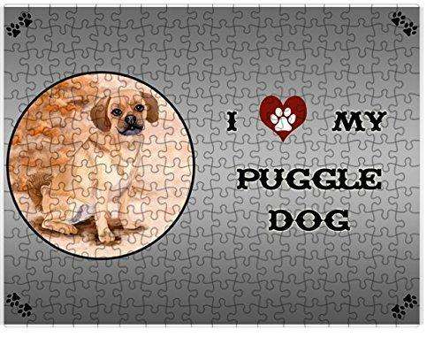 I Love My Puggle Dog Puzzle with Photo Tin