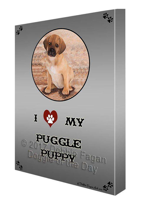 I Love My Puggle Puppy Dog Canvas Wall Art D253