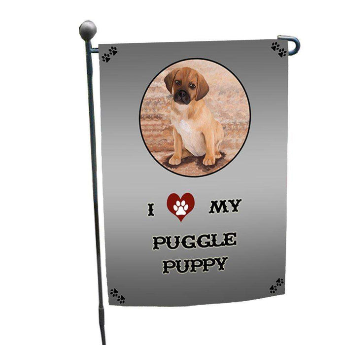 I Love My Puggle Puppy Dog Garden Flag