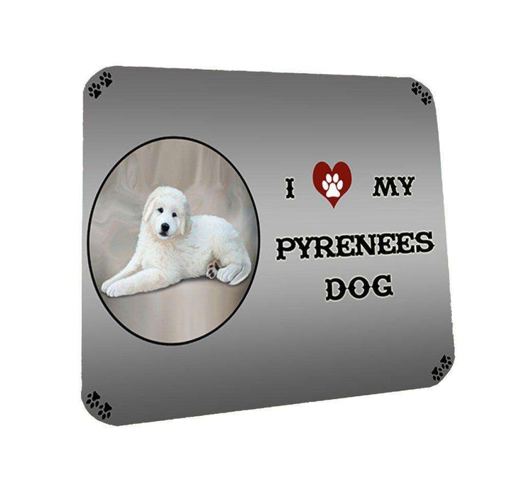 I Love My Pyrenees Dog Coasters Set of 4