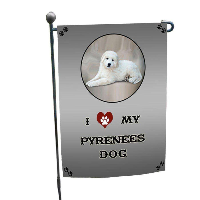 I Love My Pyrenees Dog Garden Flag