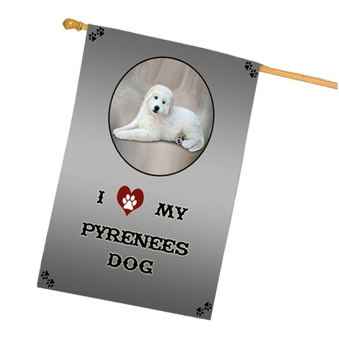 I Love My Pyrenees Dog House Flag