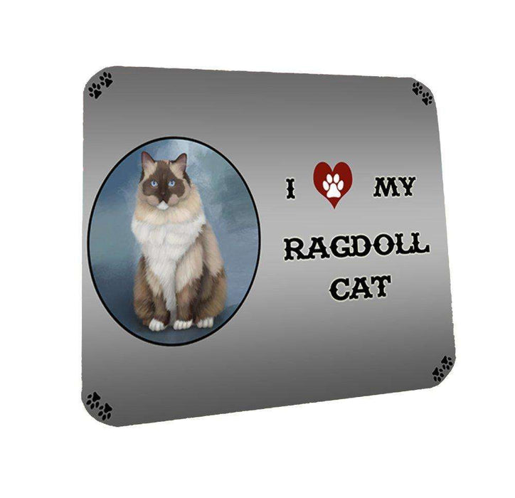 I Love My Ragdoll Cat Coasters Set of 4