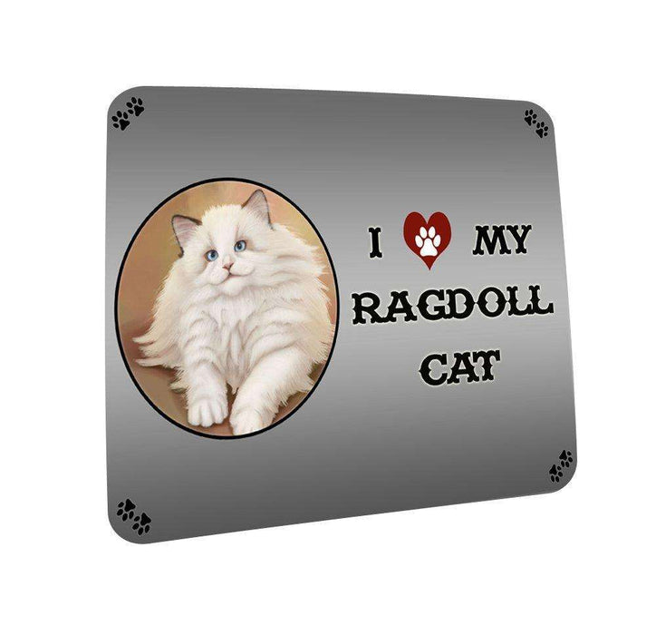 I love My Ragdoll Cat Coasters Set of 4