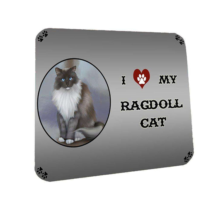 I Love My Ragdoll Cat Coasters Set of 4