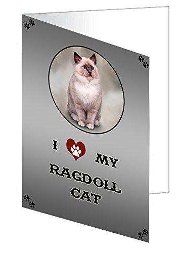 I Love My Ragdoll Cat Handmade Artwork Assorted Pets Greeting Cards and Note Cards with Envelopes for All Occasions and Holiday Seasons