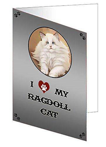 I love My Ragdoll Cat Handmade Artwork Assorted Pets Greeting Cards and Note Cards with Envelopes for All Occasions and Holiday Seasons