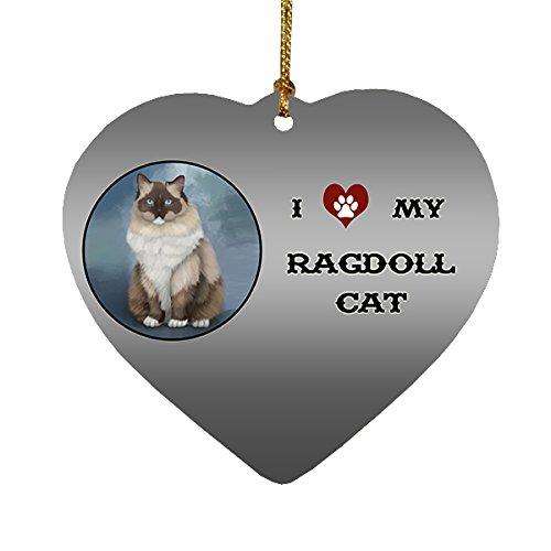 I Love My Ragdoll Cat Heart Christmas Ornament