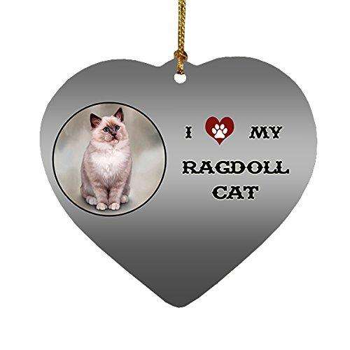 I Love My Ragdoll Cat Heart Christmas Ornament