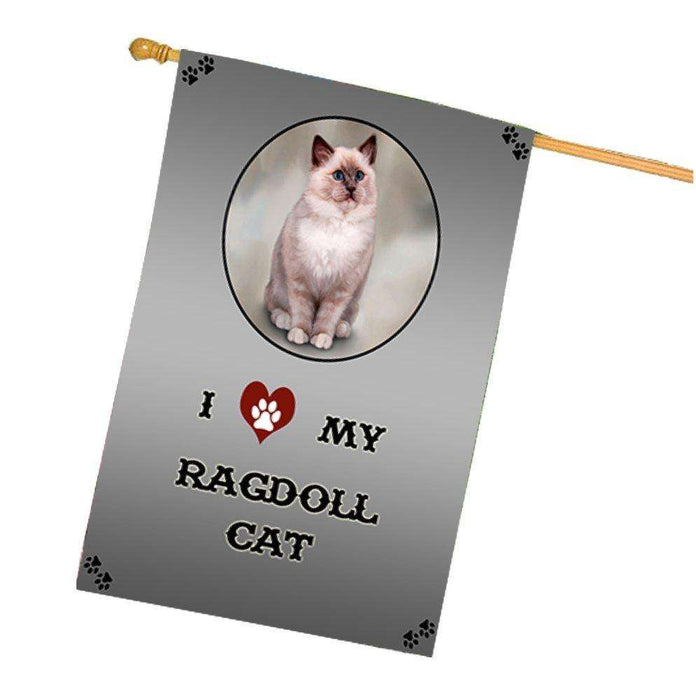 I Love My Ragdoll Cat House Flag
