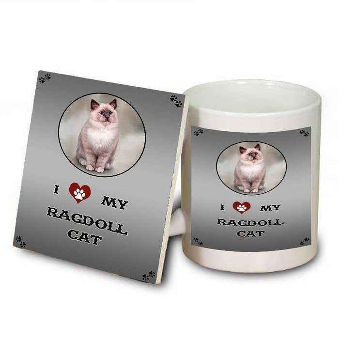 I Love My Ragdoll Cat Mug and Coaster Set