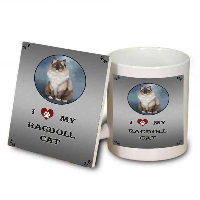 I Love My Ragdoll Cat Mug and Coaster Set