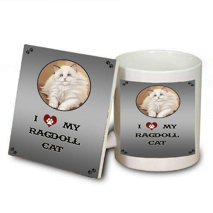 I love My Ragdoll Cat Mug and Coaster Set