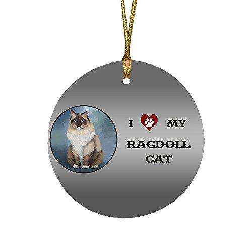 I Love My Ragdoll Cat Round Christmas Ornament