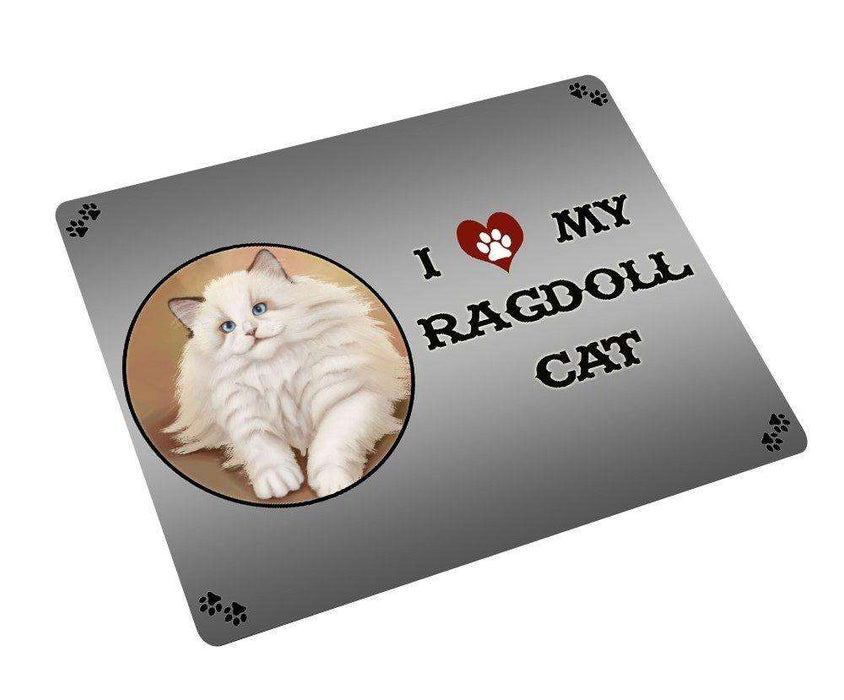 I love My Ragdoll Cat Tempered Cutting Board