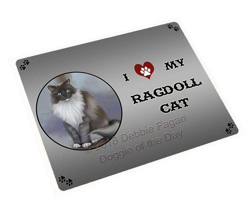 I Love My Ragdoll Cat Tempered Cutting Board