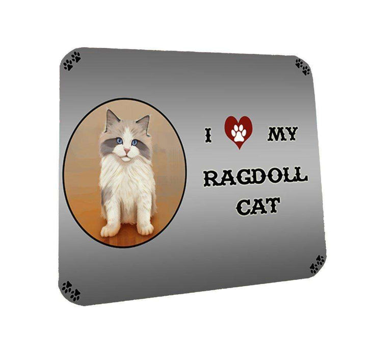 I Love My Ragdoll Kitten Cat Coasters Set of 4