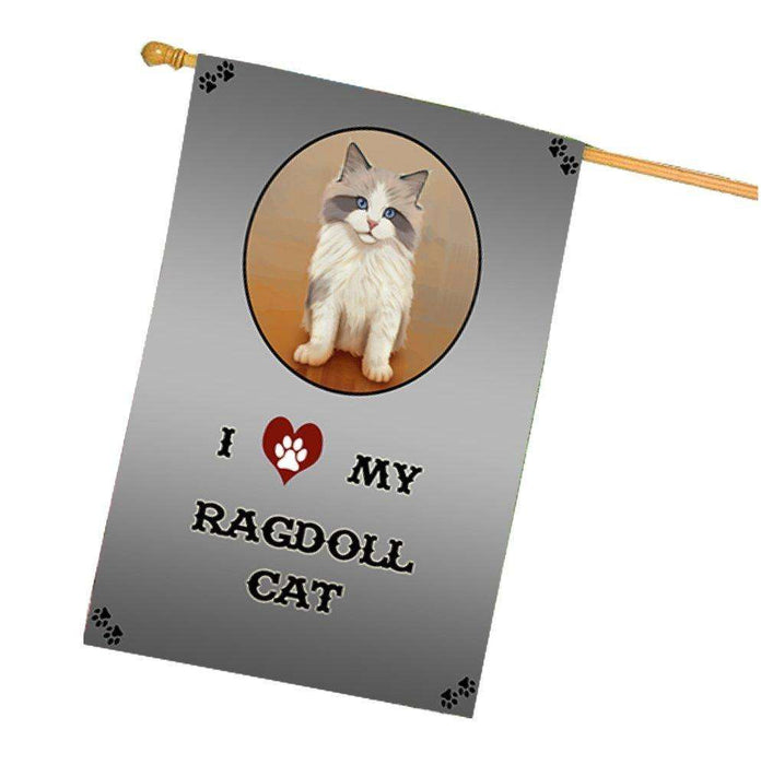 I Love My Ragdoll Kitten Cat House Flag