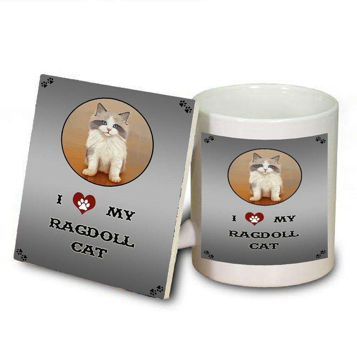 I Love My Ragdoll Kitten Cat Mug and Coaster Set