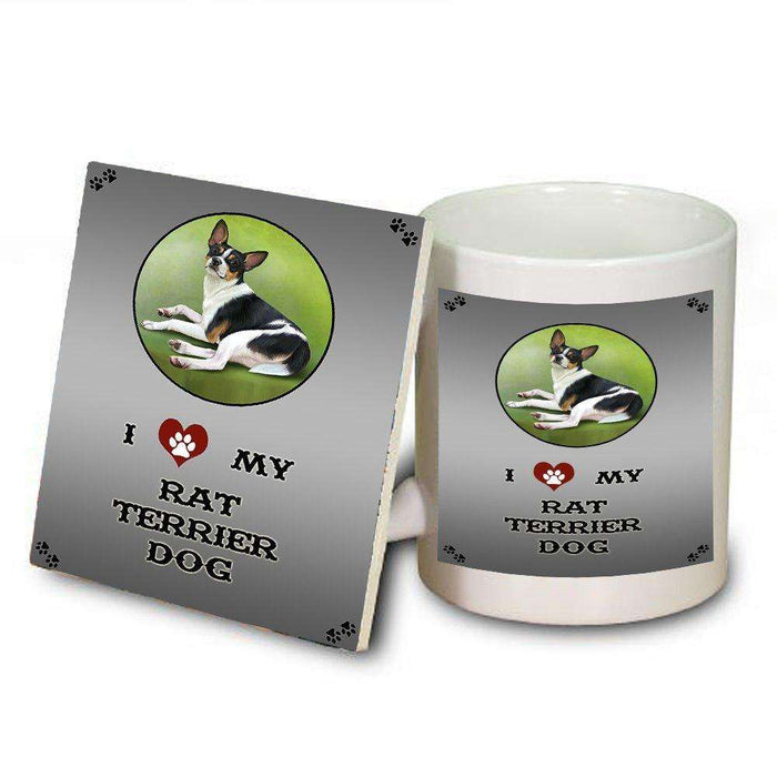 I Love My Rat Terrier Dog Mug and Coaster Set