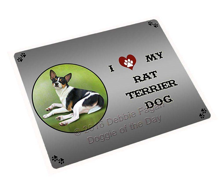 I Love My Rat Terrier Dog Tempered Cutting Board