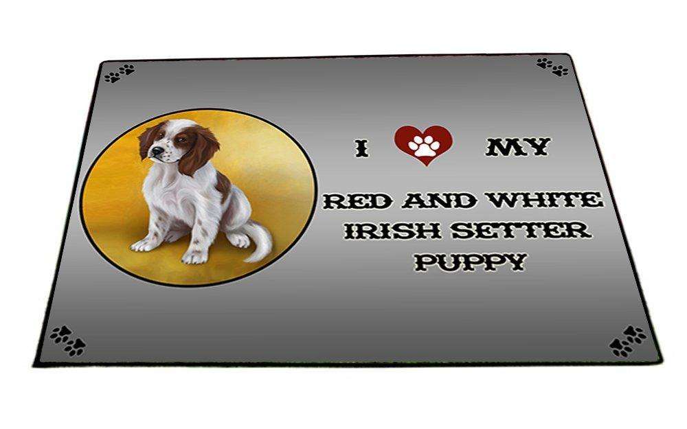 I Love My Red And White Irish Setter Puppy Dog Indoor/Outdoor Floormat