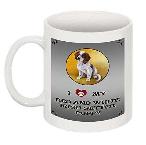 I Love My Red And White Irish Setter Puppy Dog Mug