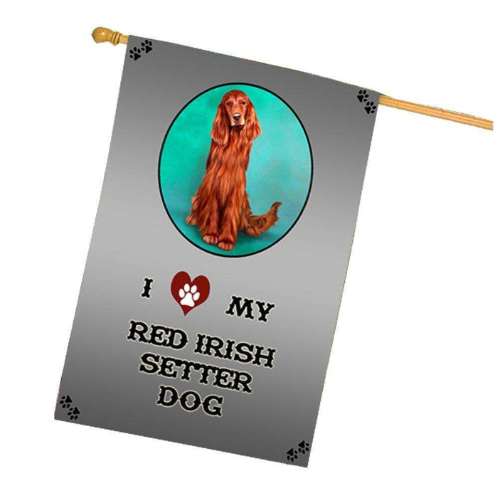 I Love My Red Irish Setter Dog House Flag