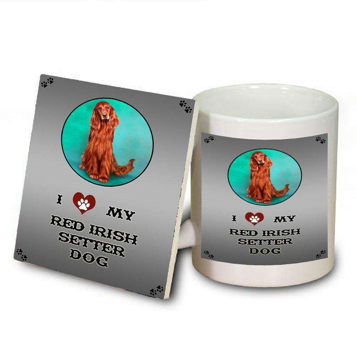 I Love My Red Irish Setter Dog Mug and Coaster Set