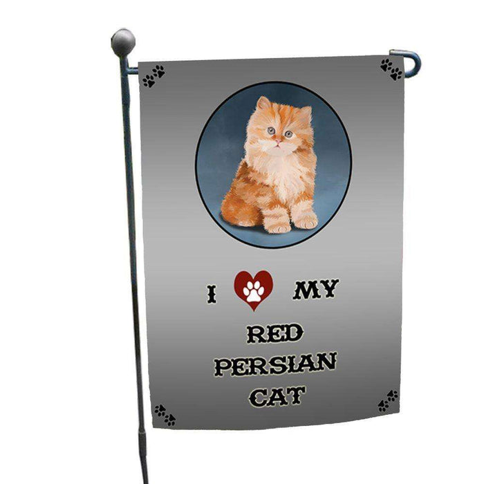 I Love My Red Persian Kitten Cat Garden Flag