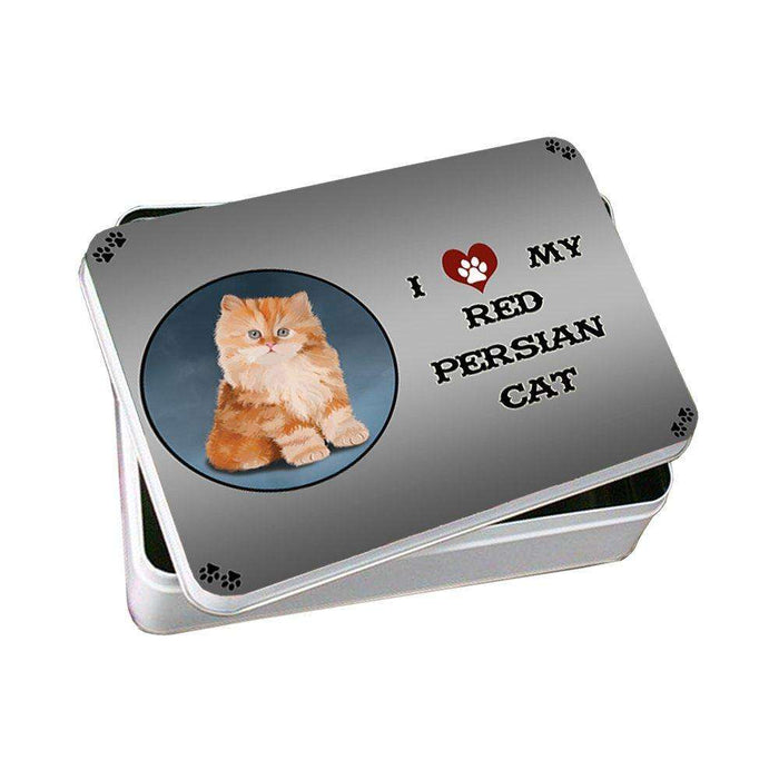 I Love My Red Persian Kitten Cat Photo Storage Tin