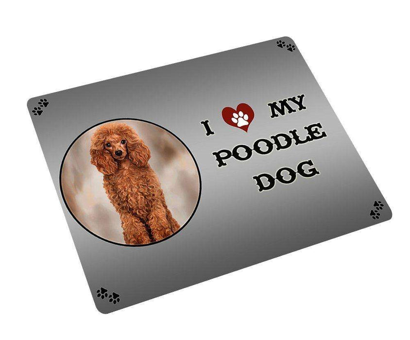 I love My Red Poodle Dog Art Portrait Print Woven Throw Sherpa Plush Fleece Blanket D317