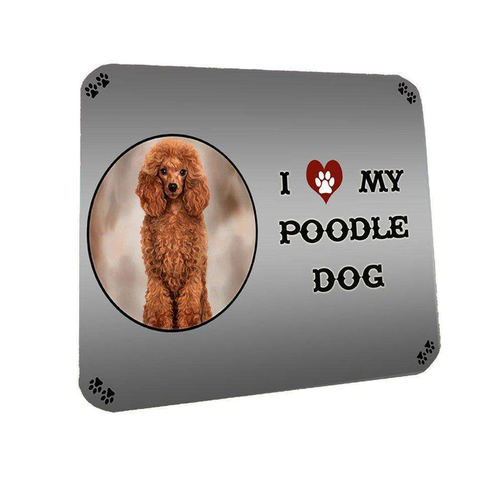 I love My Red Poodle Dog Coasters Set of 4