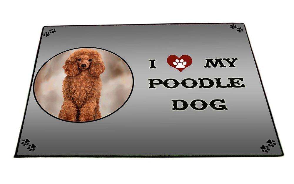 I love My Red Poodle Dog Indoor/Outdoor Floormat